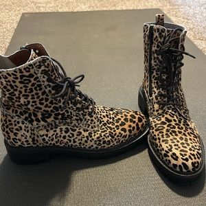 Lucky brand leopard boots